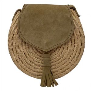 Mina Circle Woven Bag - Satin Brown